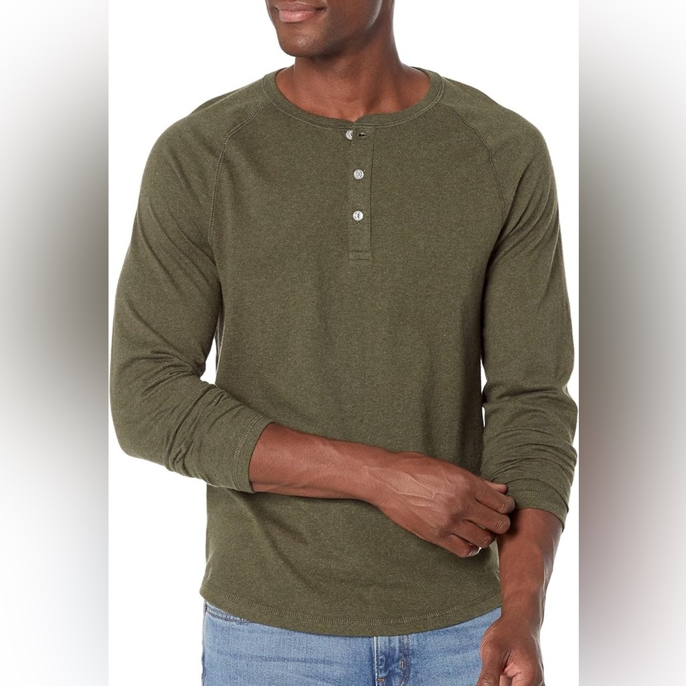 Slim fit long sleeve henley shirt